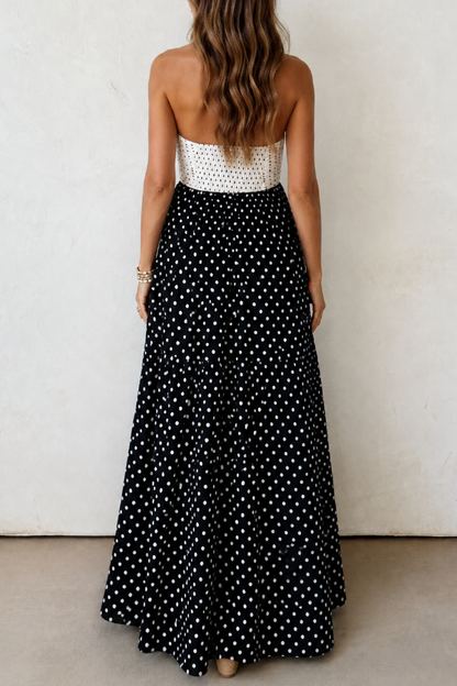 Elegant Polo Dot Colour Dress