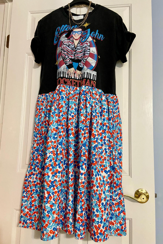 Elton John Retro Printed Pattern Dress
