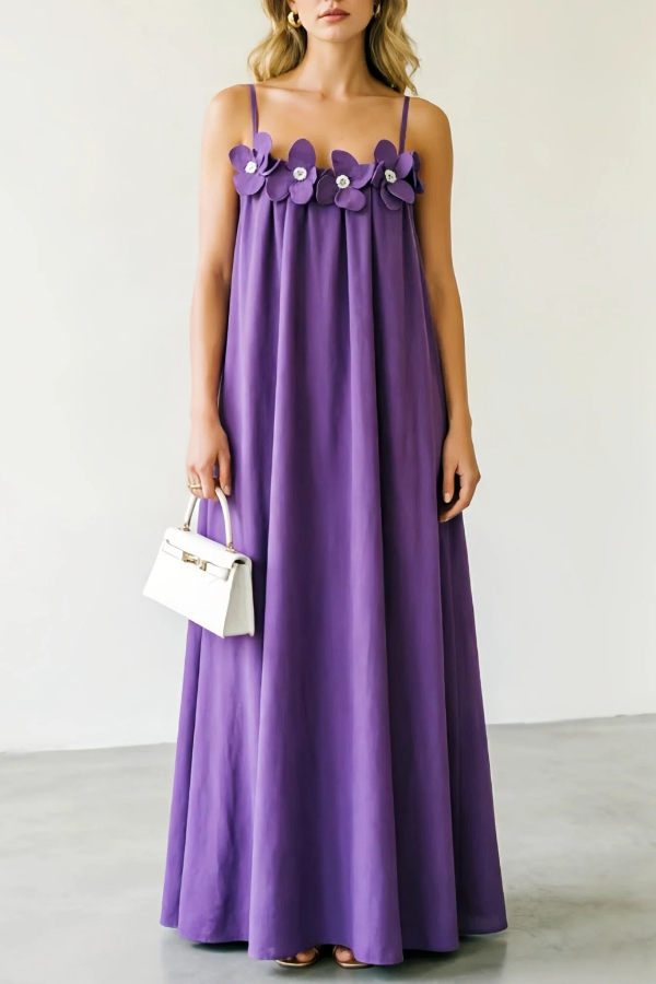 Elegant Floral Elegant Beach Holiday Dress
