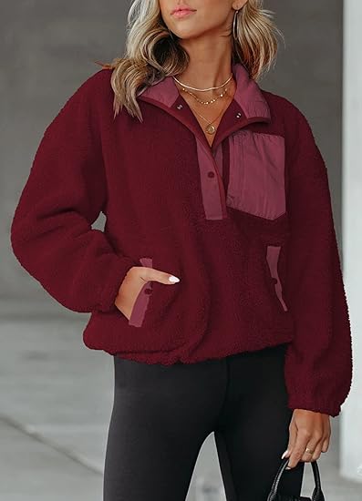 Cozy Fleece Jacket Long Sleeve Pullover Women Coat