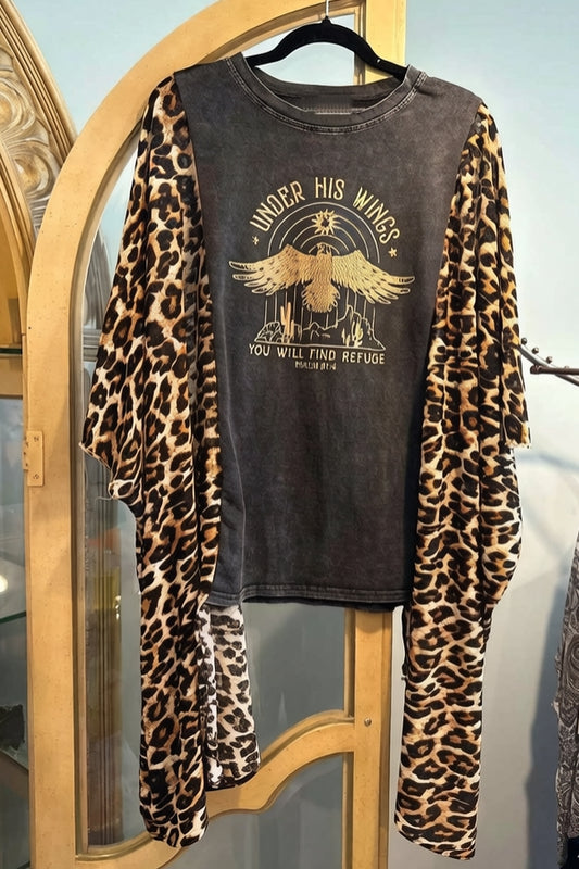 Recycled Saints-Print Bat-Sleeve Tee