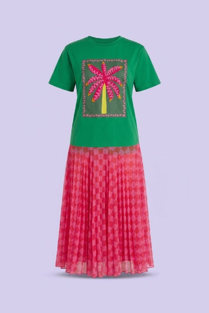 Coconut Tree Print Recycled Dress