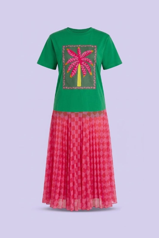 Coconut Tree Print Recycled Dress