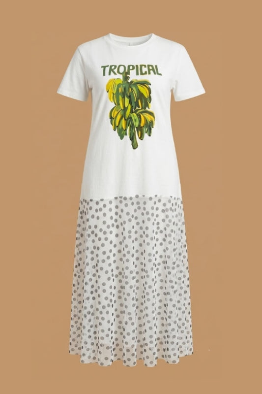 Recycled Dress With A Banana Print