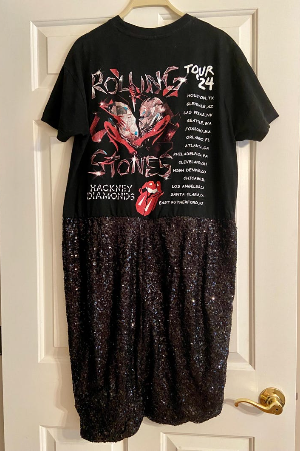 Rolling Stones Printed Pattern Patchwork Dress