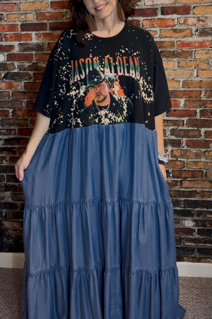Jason Aldean Printed Patchwork Dress