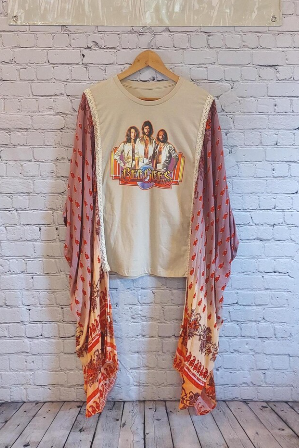 Kantha Rock–transformed Batwing-sleeve T-shirt