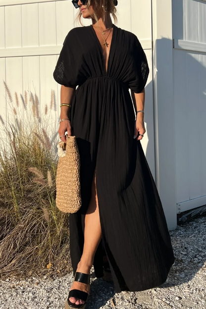Breezy Blooms Maxi Dress Black