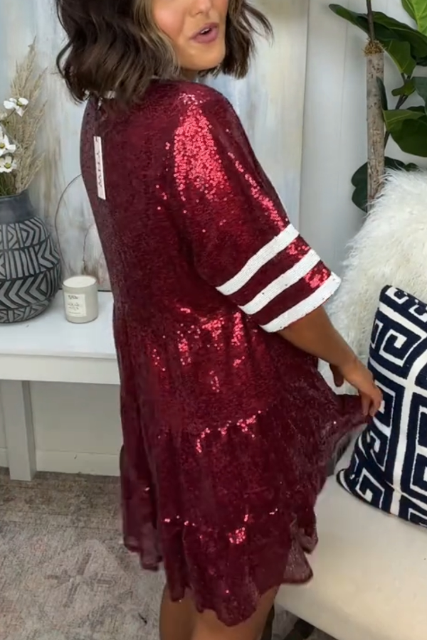 Sequin-Print Rugby Dress