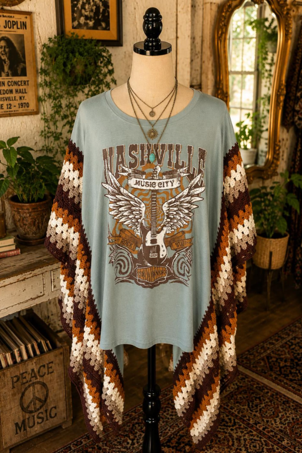 Nashville Mix And Match Dolman Sleeve T-shirt Top