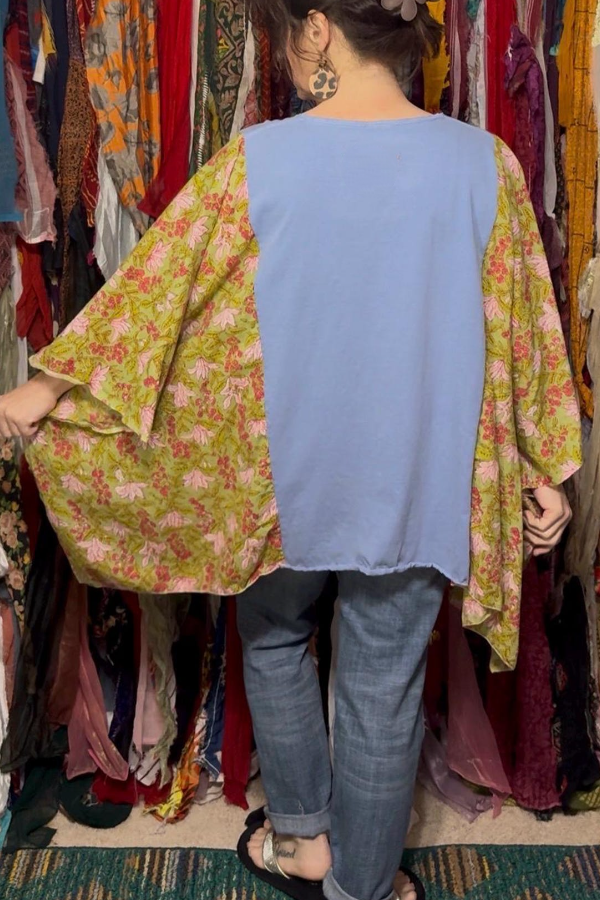 Peace Sign Vintage Print Dolman Sleeve Top