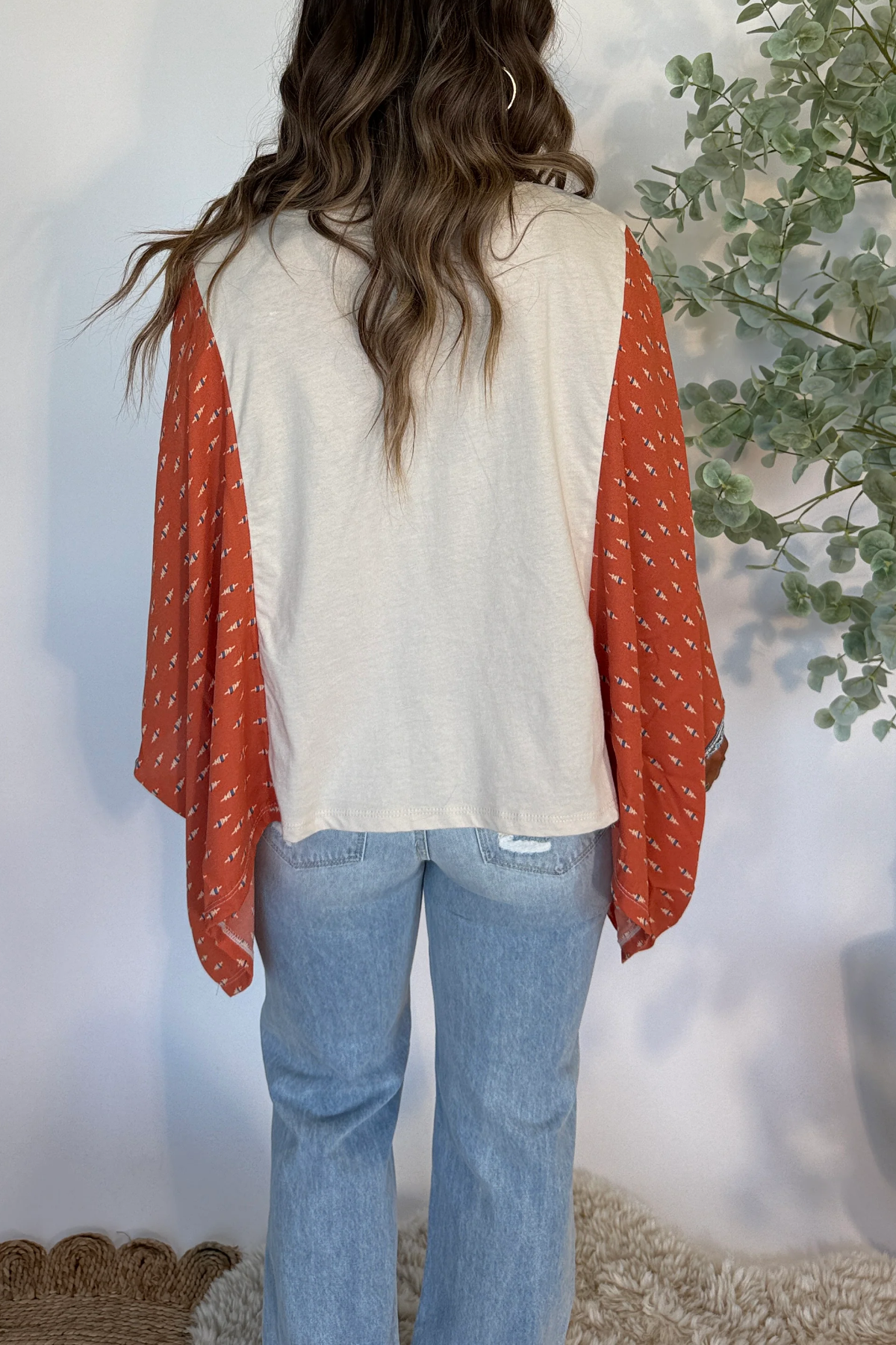 Rock N Roll Vintage Kimono Tee Rust