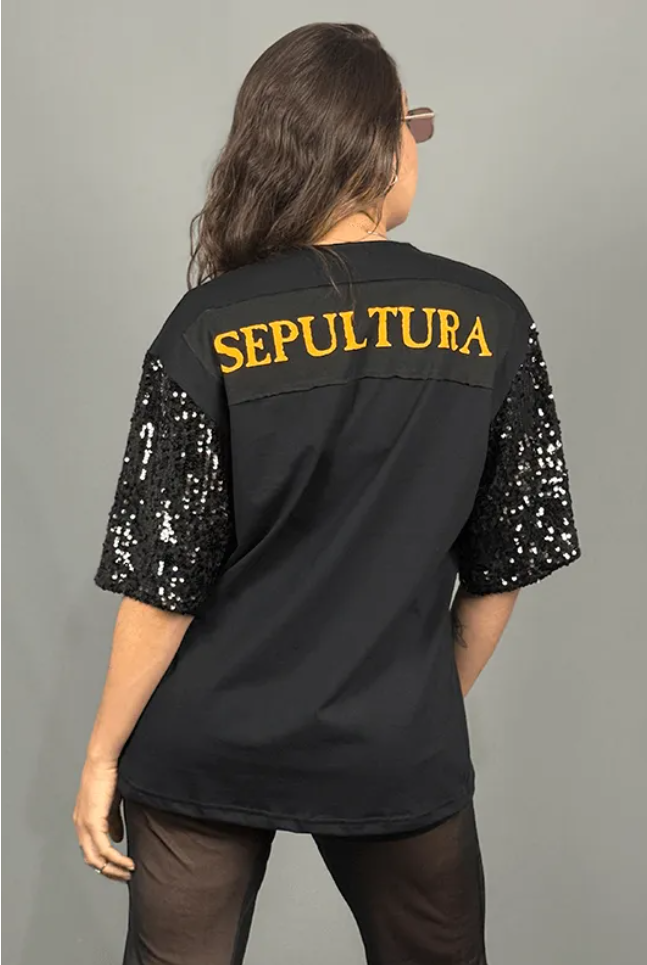 Sepultura Sequined Sleeve Tee
