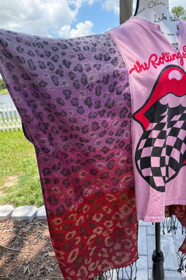 Rolling Stones–Printed Batwing-Sleeve T-Shirt