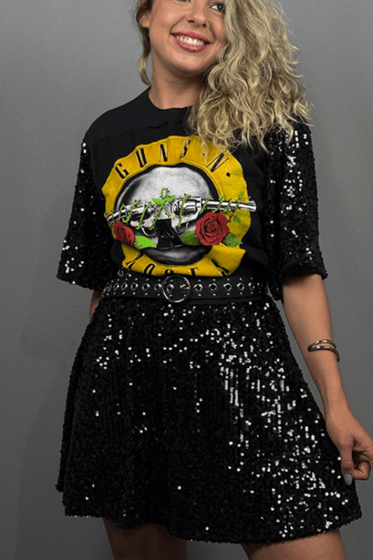 Guns N' Rose Sequined Sleeve Tee