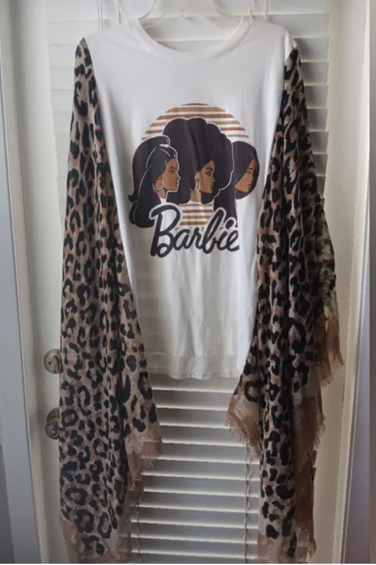 Barbie Patchwork Leopard Print T-Shirt (No Patch)