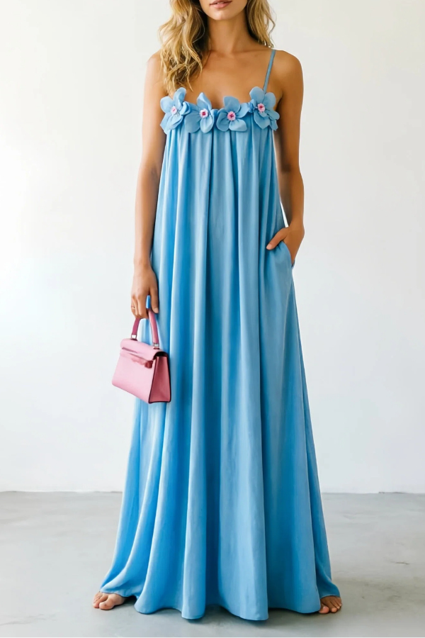 Elegant Floral Elegant Beach Holiday Dress