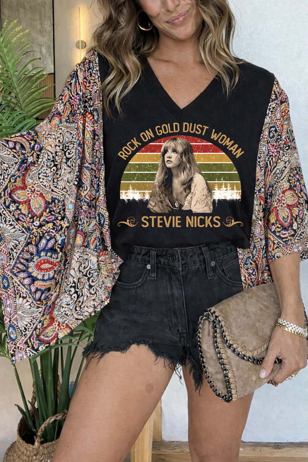 Stevie Nicks V-neck Tee（No Patch）