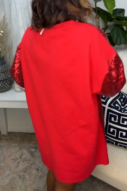 Sequin-print Rugby-style Dress
