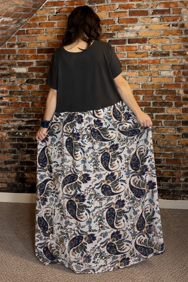 Chris Stapleton-Print Patchwork Dress