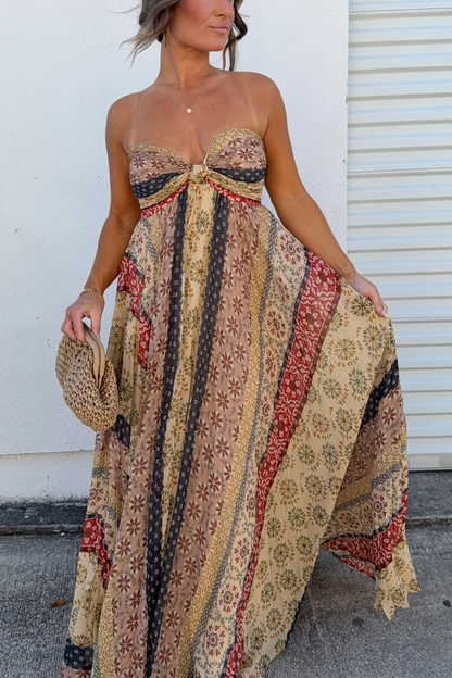 Allure Maxi Dress Brown Multi