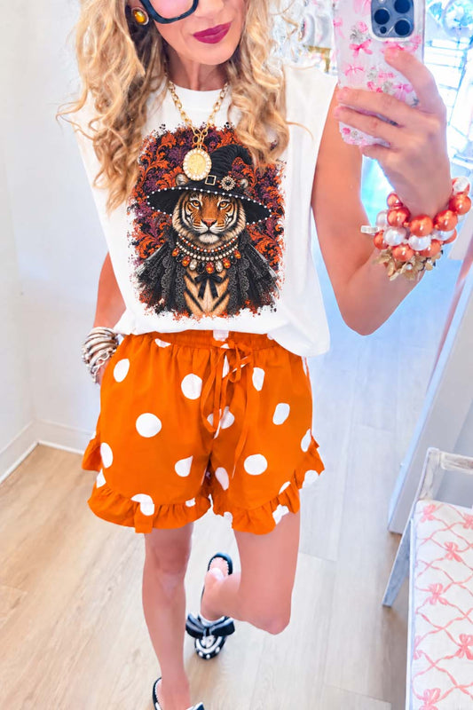 Tiger Witch Jeweled Collar Muscle Tee