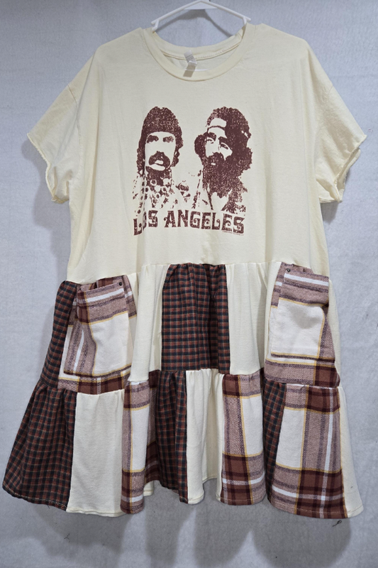 Band Retro Printed Pattern Dress