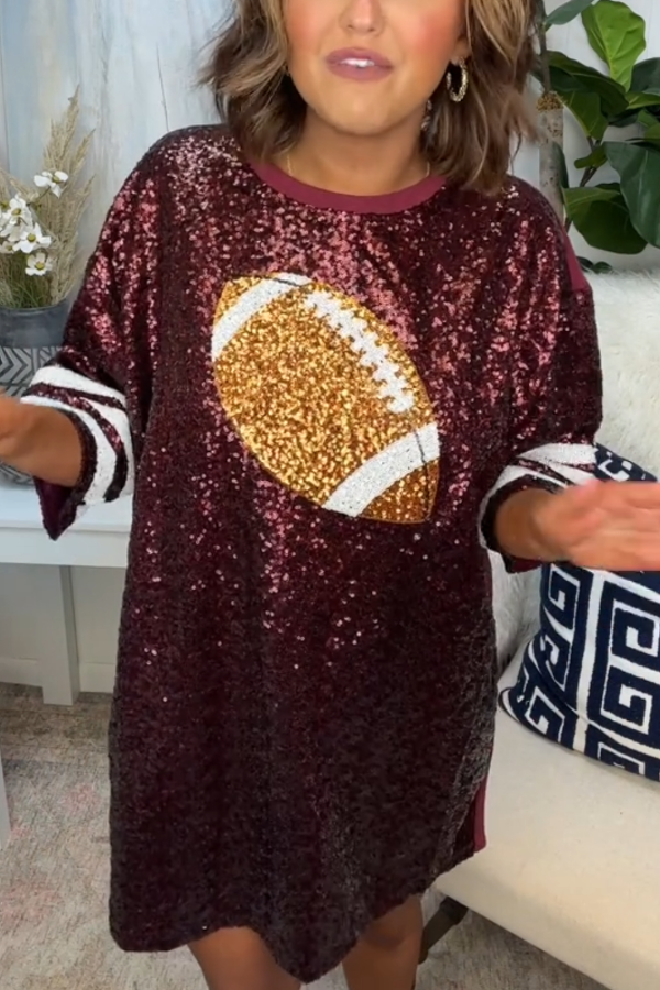 Sequin-print Rugby-style Dress