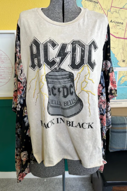 Music T-Shirt Poncho Top - AC/DC