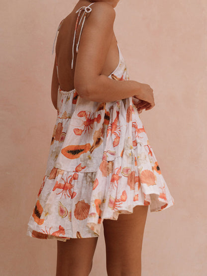 Mini-robe à imprimé crabe
