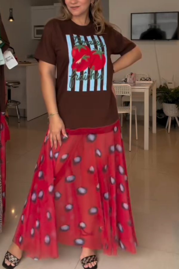 Tomato Print Recycled Dress
