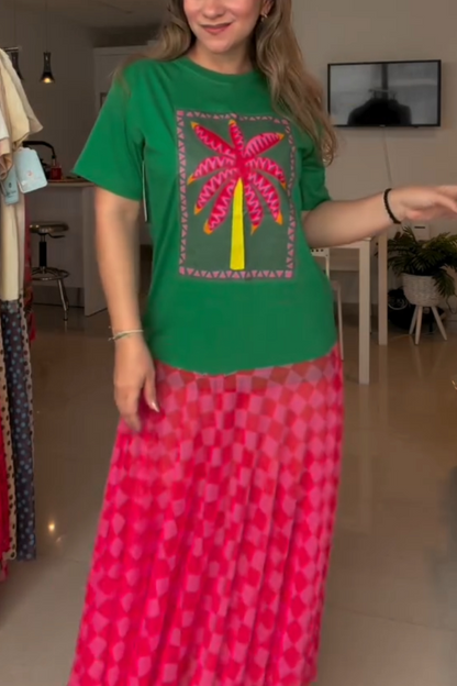 Coconut Tree Print Recycled Dress