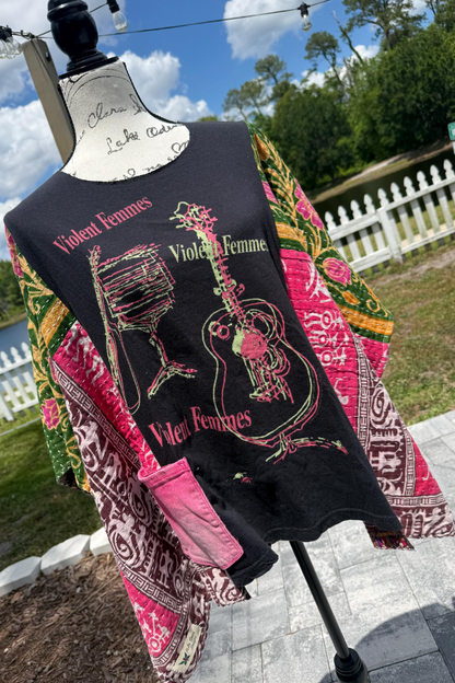 VIOLENT WOMEN Print Bat SLEEVE Tshirt Top