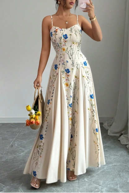 Stylish Print Slim-Fit Sling Dress