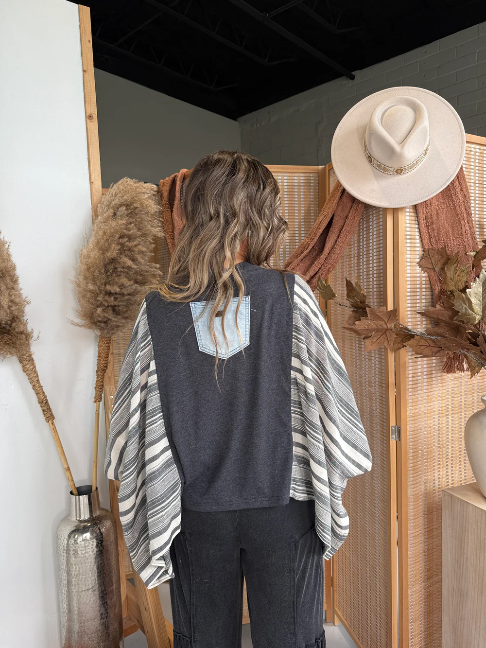 Dice And Flame Print Bat Sleeve T-shirt (with Pocket)