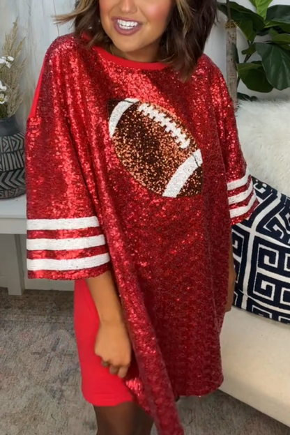 Sequin-print Rugby-style Dress