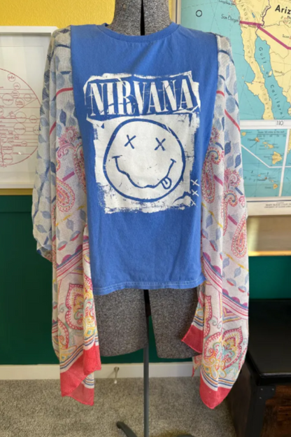Music T-Shirt Poncho Top - Nirvana