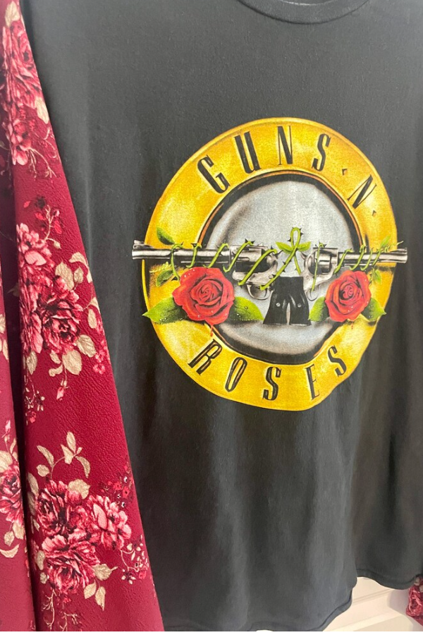 Guns N' Roses Print Dolman Sleeve Tee
