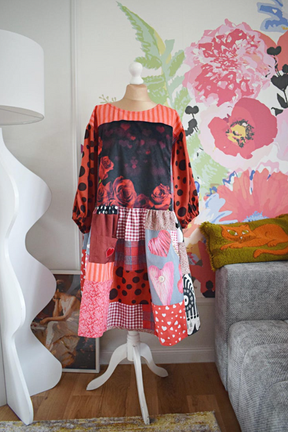 Red Hippie Recycled Dress