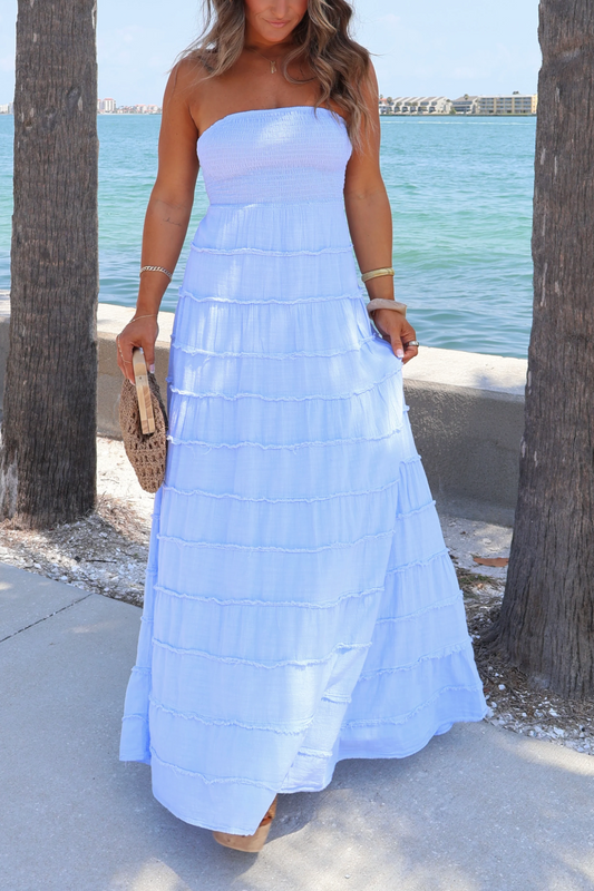 Blue Buttercup Tiered Maxi Dress