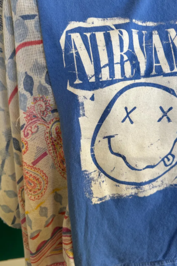 Music T-Shirt Poncho Top - Nirvana