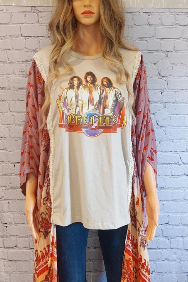 Kantha Rock–transformed Batwing-sleeve T-shirt