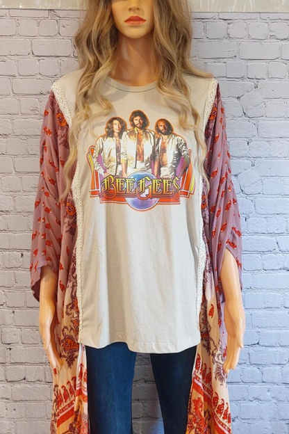 Kantha Rock–transformed Batwing-sleeve T-shirt