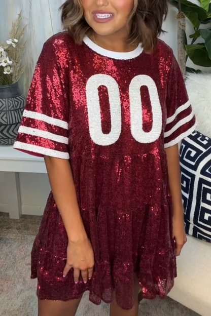 Sequin-Print Rugby Dress