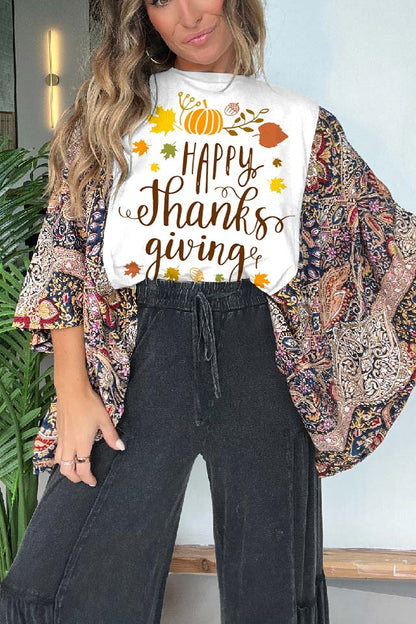 Thanksgiving Day Print Mix & Match Tee（No Patch）