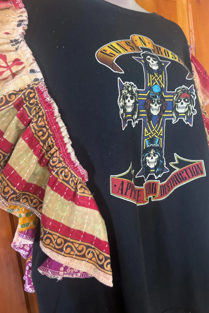 Guns N’ Roses Ruffled-sleeve T-shirt