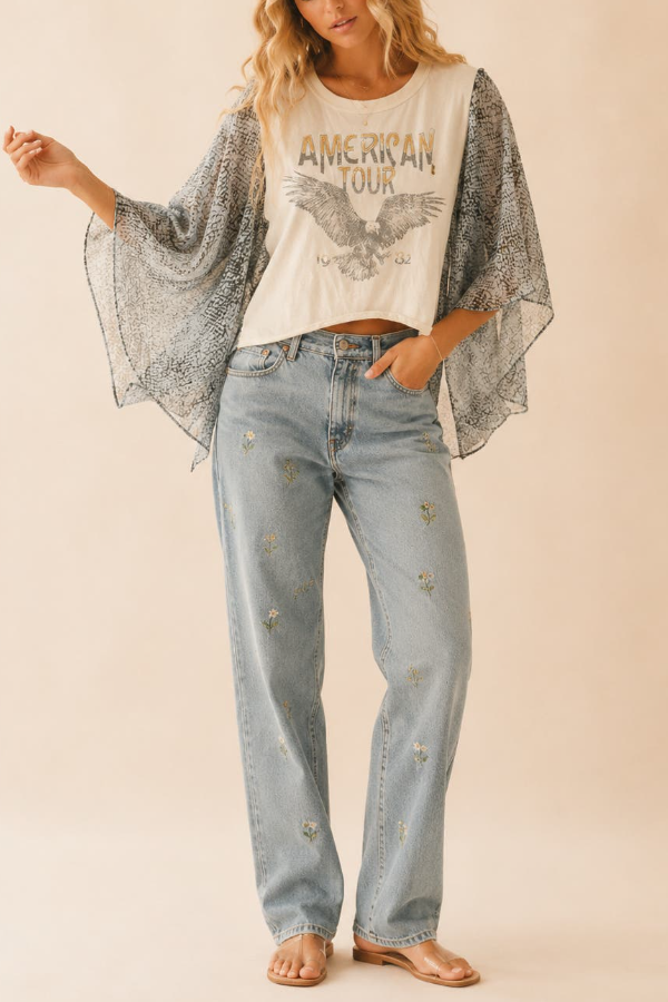 American Tour Batwing Sleeve T-Shirt