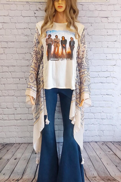 Kantha Rock Makeover Bat-sleeve T-shirt