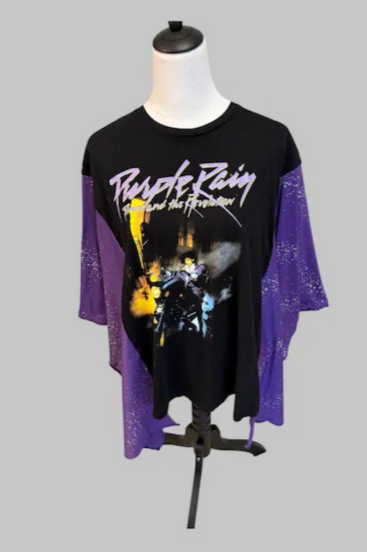 Purple Rain Classic Upcycled poncho