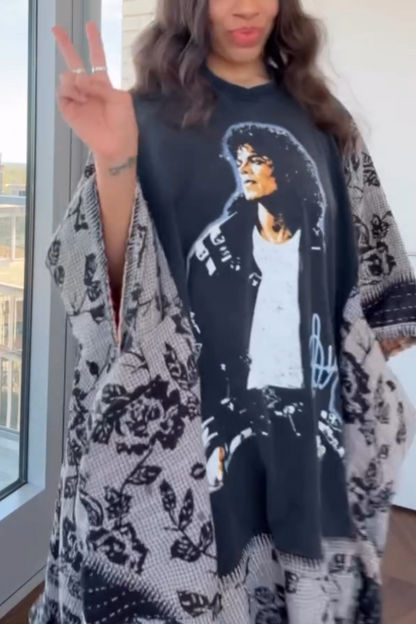Michael Jackson Batwing-sleeve T-shirt